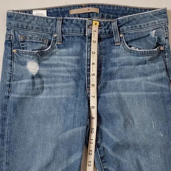 Joe's Jeans High Rise Skinny Ankle folded Raw Hem Distressed Jeans size  28 - Picture 5 of 9